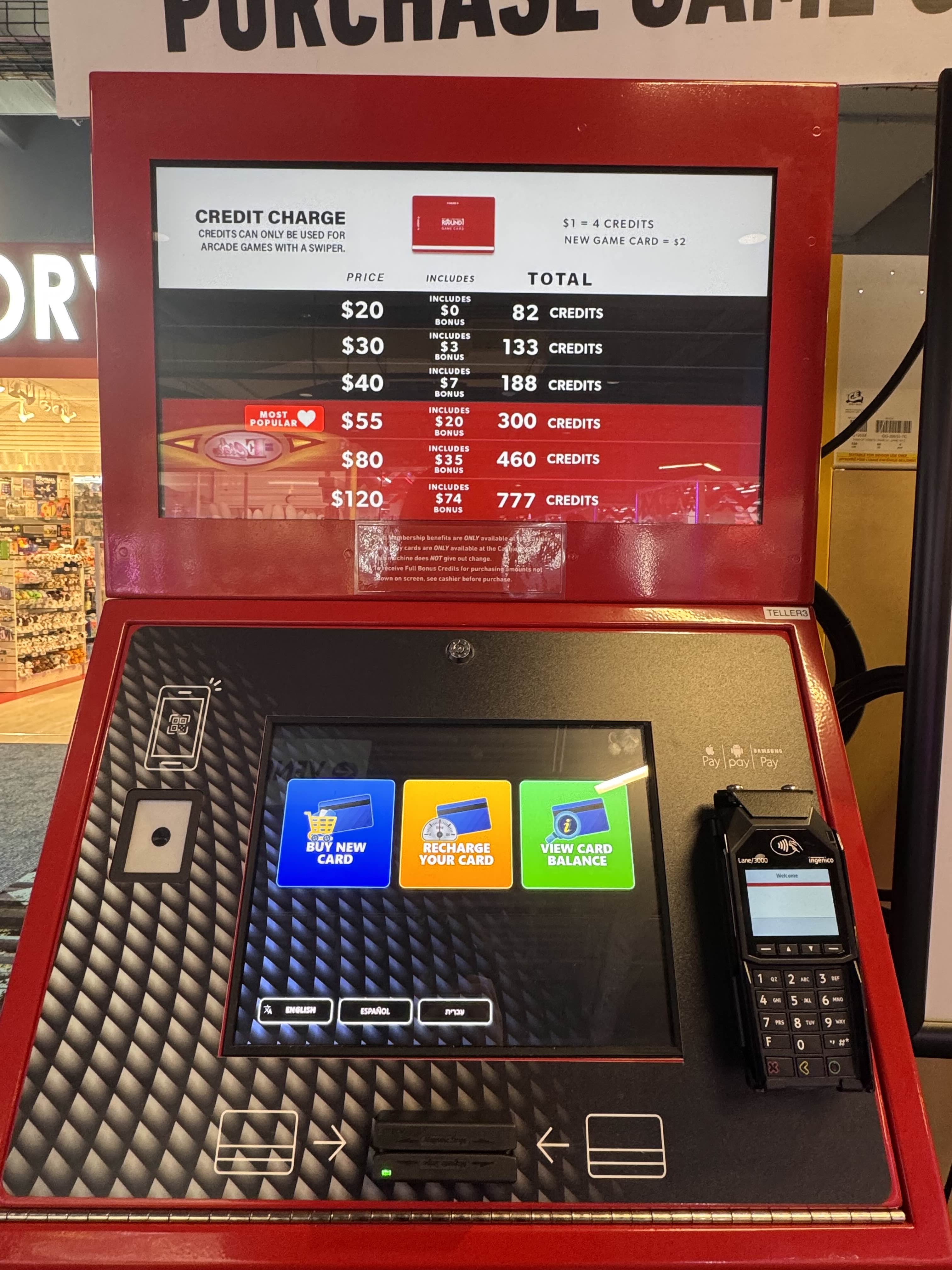 Round1 game card station. ZFJ/Zoe Wu