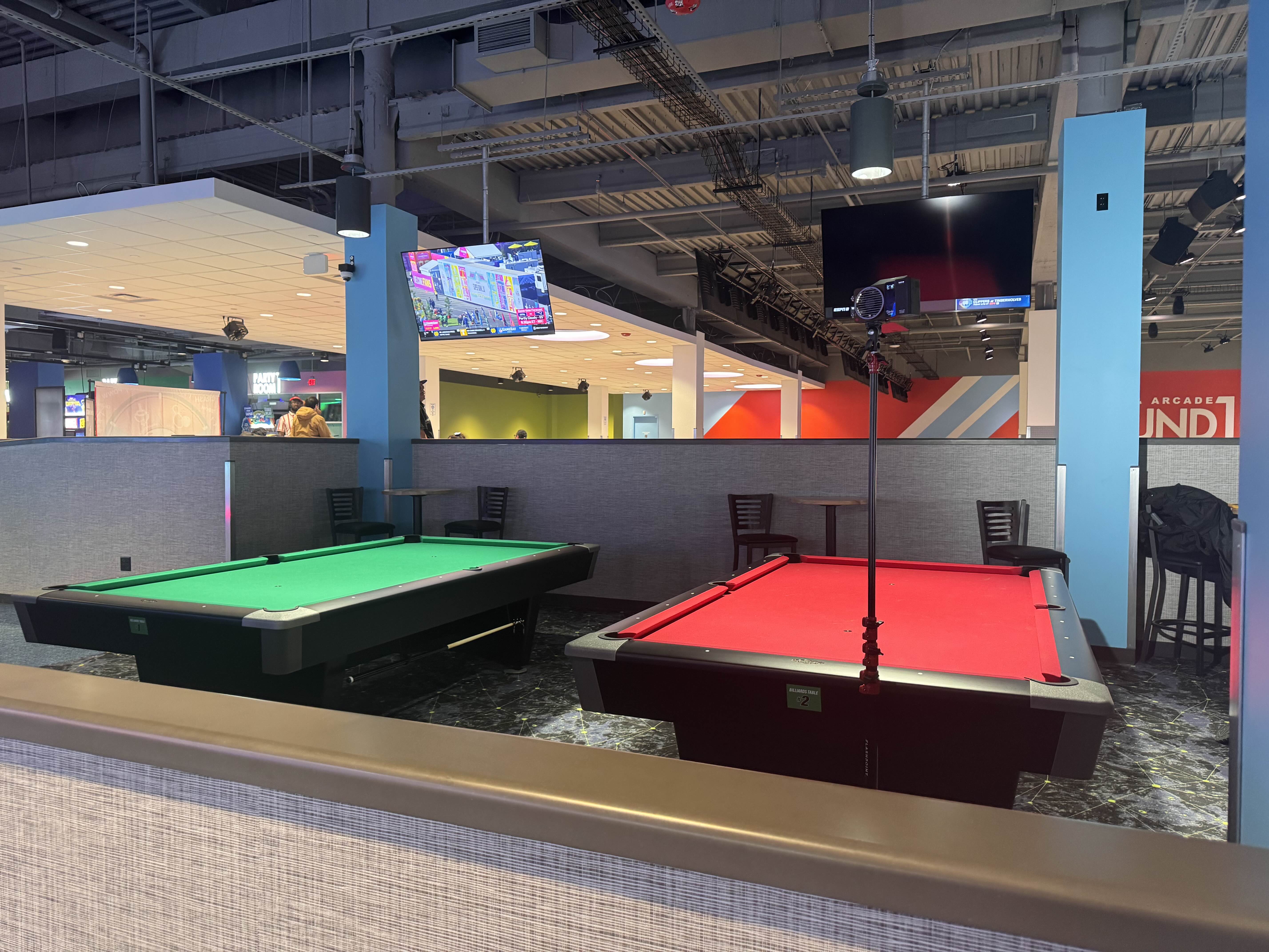 Round1 pool tables. ZFJ/Zoe Wu